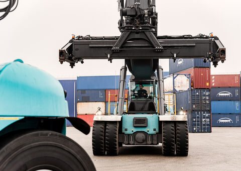 Konecranes reach stacker in a port